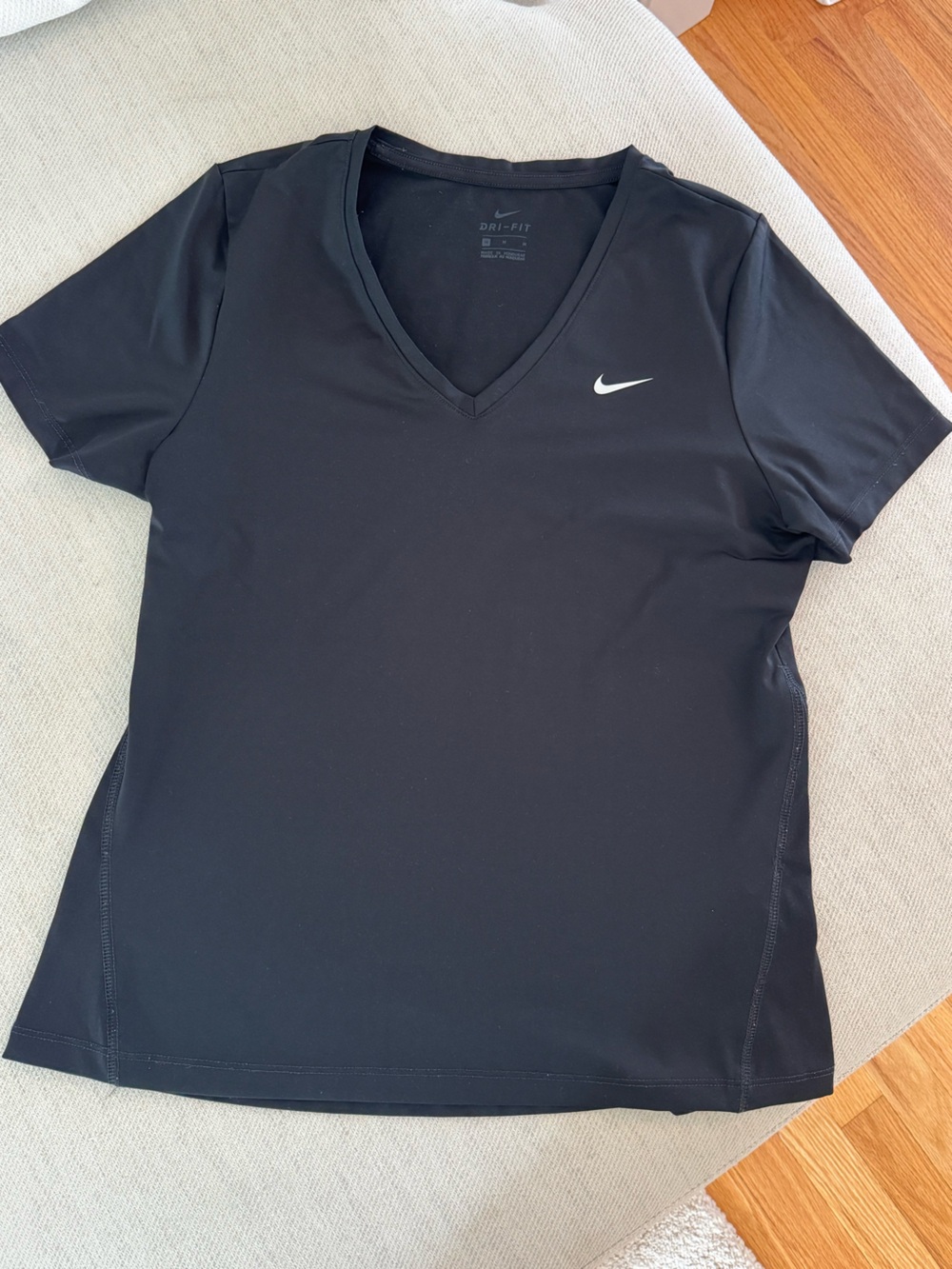 Nike Black V-Neck Dri-FIT Short Sleeve Tee